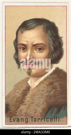 Evangelista Torricelli, exemplaire de l'imprimeur pour l'album souvenir World's Inventors (A25) pour Allen & Ginter cigarettes 1963 par Allen & Ginter Banque D'Images