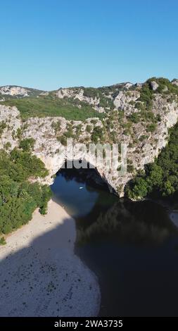 Drone photo Pont d'Arc Ardèche France europe Banque D'Images