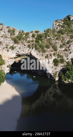 Drone photo Pont d'Arc Ardèche France europe Banque D'Images