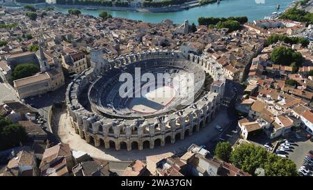 Drone photo Arles Arena, arènes d'arles France Europe Banque D'Images