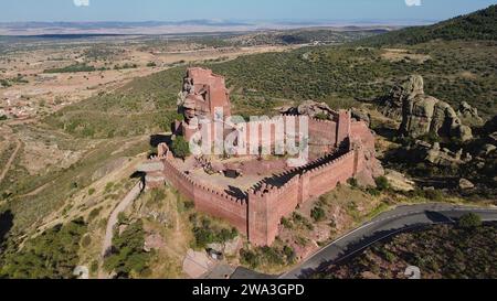 Drone photo château Peracense Espagne Europe Banque D'Images