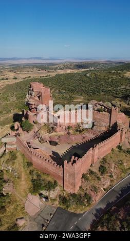 Drone photo château Peracense Espagne Europe Banque D'Images