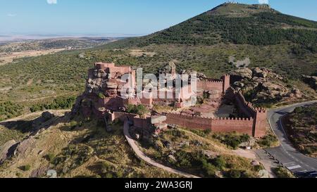 Drone photo château Peracense Espagne Europe Banque D'Images