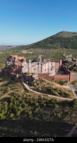 Drone photo château Peracense Espagne Europe Banque D'Images