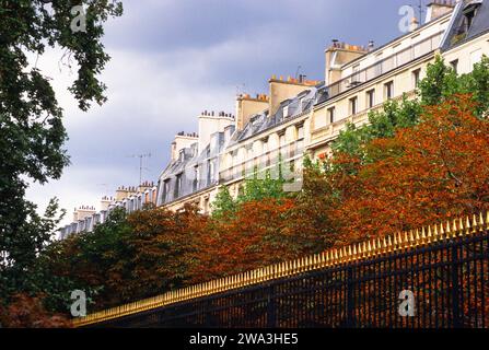 Rue Paris. Bâtiments résidentiels du XIXe siècle le long du jardin du Luxembourg ou jardin du Luxembourg. Architecture française Haussmannienne. France Europe UE Banque D'Images