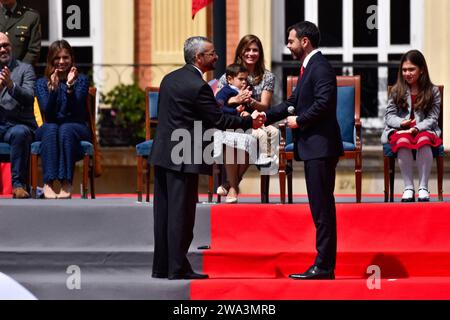 Bogota, Colombie. 01 janvier 2024. Carlos Fernando Galan, maire de Bogota, prête serment lors de sa cérémonie d'investiture à Bogota, plaza de Bolivar en Colombie, le 1 janvier 2024. Photo : Cristian Bayona/long Visual Press crédit : long Visual Press/Alamy Live News Banque D'Images