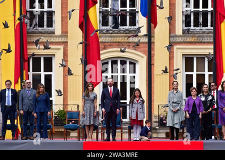 Bogota, Colombie. 01 janvier 2024. Carlos Fernando Galan, maire de Bogota, prête serment lors de sa cérémonie d'investiture à Bogota, plaza de Bolivar en Colombie, le 1 janvier 2024. Photo : Cristian Bayona/long Visual Press crédit : long Visual Press/Alamy Live News Banque D'Images