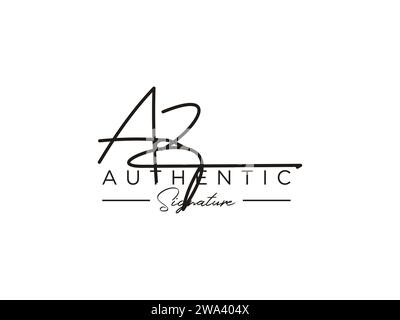 Modèle de logo de signature AZ. Illustration de Vecteur