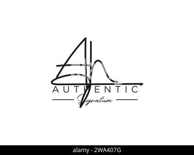 AH Signature logo Template Vector. Illustration de Vecteur