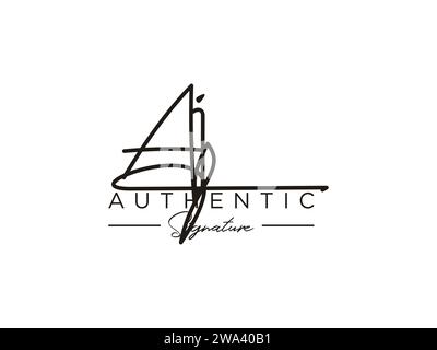 AJ Signature logo Template Vector. Illustration de Vecteur