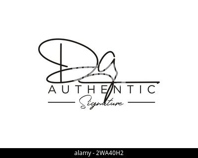 DA Signature logo Template Vector. Illustration de Vecteur