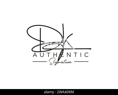 Modèle de logo de signature DK Vector. Illustration de Vecteur