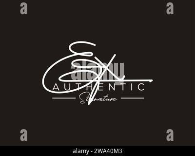 MODÈLE DE logo DE signature EX Vector. Illustration de Vecteur