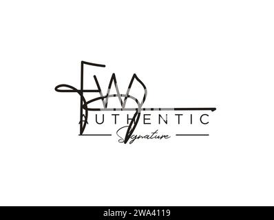 FW Signature logo Template Vector. Illustration de Vecteur