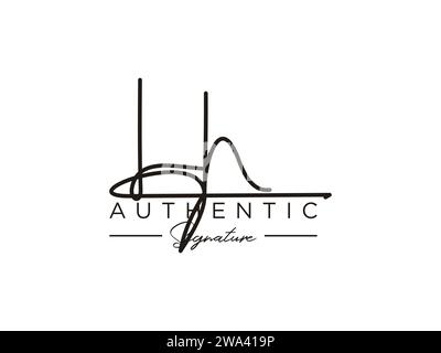 Modèle de logo LH Signature Vector. Illustration de Vecteur