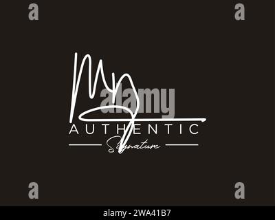 Mn Signature logo Template Vector. Illustration de Vecteur