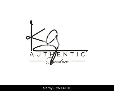 VECTEUR de modèle de logo DE signature KA. Illustration de Vecteur