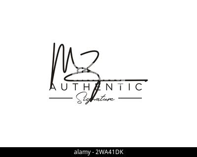 MZ Signature logo Template Vector. Illustration de Vecteur