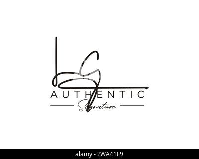 Modèle de logo Signature LC Vector. Illustration de Vecteur