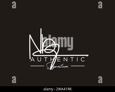 Vecteur de modèle de logo de signature NB. Illustration de Vecteur