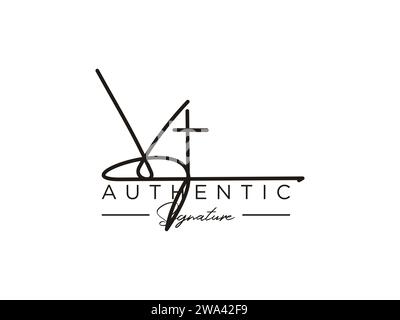 Vecteur de modèle de logo de signature VT. Illustration de Vecteur