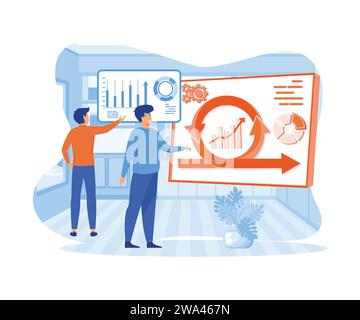 Gestion de projet agile et tableau de tâches Scrum. Développement logiciel agile et Kanban. illustration moderne vectorielle plate Illustration de Vecteur