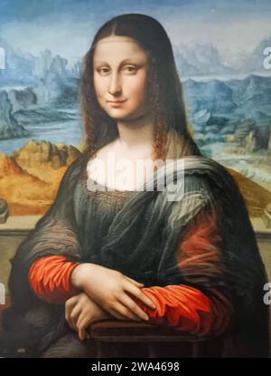 Mona Lisa est l'œuvre d'art de peinture de portrait la plus célèbre du monde dessinée par Léonard de Vinci Banque D'Images