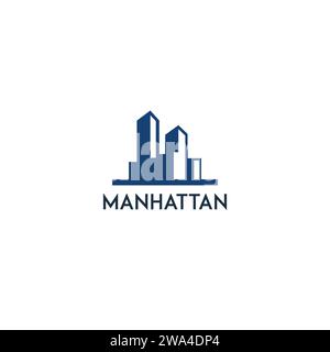 Manhattan City logo simple. Vecteur d'icône de ville Illustration de Vecteur