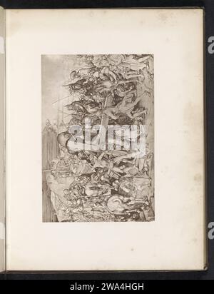 Production photographique d'une estampe, représentant le Christ porte la croix, anonyme, d'après Martin Schongauer, c. 1859 - en 1869 ou avant photographie support photographique impression albumen Christ s'effondrant  portant la croix Banque D'Images