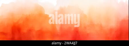 Fond de bannière d'aquarelle orange au ton chaud Banque D'Images