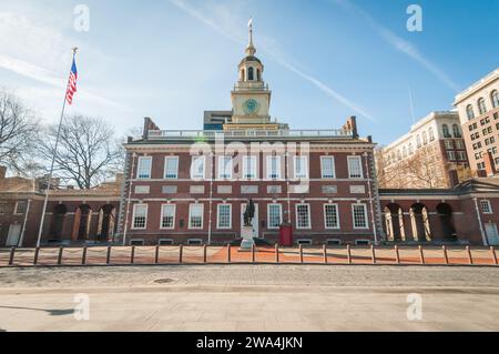 L'Independence Hall au parc historique national de l'indépendance, Philadelphie Banque D'Images