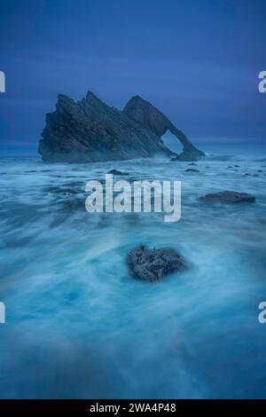 Bow Fiddle rock, Portknockie, Highlands, Écosse. Banque D'Images