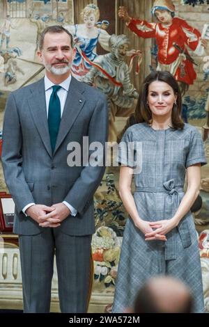 **PHOTO DE FICHIER** la reine Letizia a prétendu scandale de tricherie sur le roi Felipe d'Espagne répand des rumeurs de séparation. MADRID, ESPAGNE - février 21 : le roi Felipe VI d'Espagne et la reine Letizia d'Espagne participent aux Prix nationaux de la recherche 2018. 21 février 2019. Droit d'auteur : xJimmyxOlsenx Banque D'Images