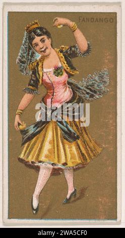 Fandango, de National Dances (N225, Type 1) publié par Kinney Bros. 1963 par Kinney Brothers Tobacco Company Banque D'Images