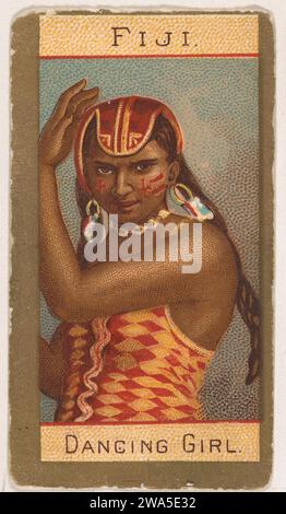 Fiji, Dancing Girl, from types of Nationalities (N240) publié par Kinney Bros. 1963 par Kinney Brothers Tobacco Company Banque D'Images