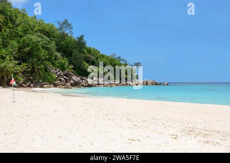 Plage d'Anse Georgette, île de Praslin, Seychelles, océan Indien Banque D'Images