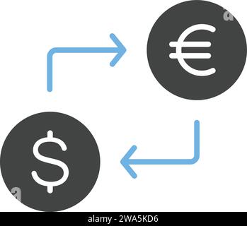Image vectorielle d'icône dollar à euro. Illustration de Vecteur