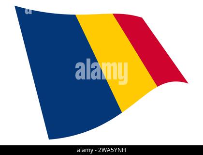 Une illustration 3d du drapeau agitant le Tchad Banque D'Images