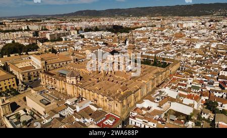 Drone photo Mosquée-Cathédrale de Cordoue Espagne Europe Banque D'Images