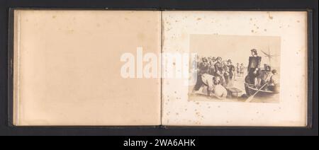 Production photographique d'un dessin, représentant John Alden voit Priscilla Mullins lors de son départ pour le Mayflower, Mathew Benjamin Brady, d'après John ehringer, c. 1854 - dans ou avant 1859 photographie support photographique Saled papier tirage réunion des amoureux. pèlerin(s). Navires (en général) - CC - plus d'un navire Banque D'Images