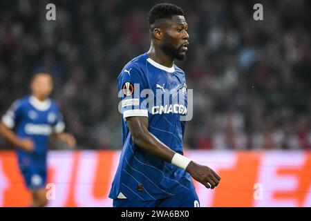 Chancel MBEMBA de Marseille lors du match de football UEFA League Europa, Groupe B entre l'Ajax Amsterdam et l'Olympique de Marseille le 21 septembre 2023 au stade Johan Cruijff Arena d'Amsterdam, pays-Bas - photo Matthieu Mirville / DPPI Banque D'Images