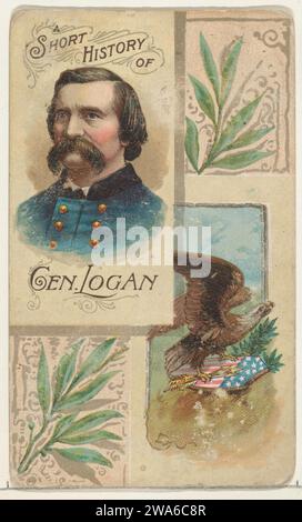 A Short History : General John Logan, de la série histoires des généraux (N114) publiée par W. Duke, Sons & Co. Pour promouvoir Honest long Cut Smoking and Chewing Tobacco 1963 par W. Duke, Sons & Co. Banque D'Images