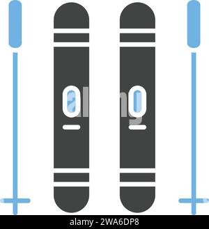 Image vectorielle d'icône skis. Illustration de Vecteur