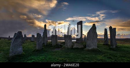 Les Stones debout à Calanais Banque D'Images