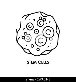 Icône de ligne de couleur de cellule biologique. Micro-organismes microbes, bactéries. Elément isolé par vecteur. Contour modifiable. Illustration de Vecteur