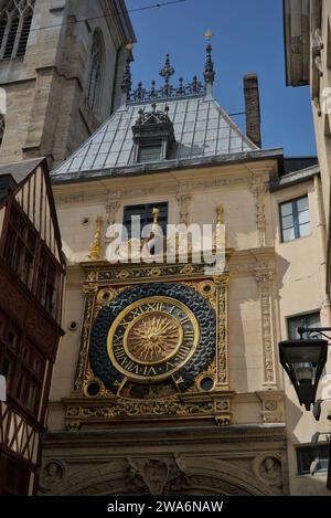 Gros horloge à Rouen, monument dans la rue du gros horloge en France, Normandie, Seine-maritime Banque D'Images