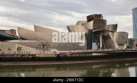 Drone photo Musée Guggenheim Bilbao Espagne Europe Banque D'Images