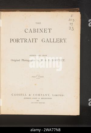 La galerie de portraits du cabinet : reproduit à partir de photographies originales de W. et D. Downey First Series, Cassell & Co., livre de 1890, papier de Londres. lin (matériel) Banque D'Images