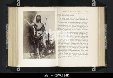 Production photographique d'un tableau, représentant Johannes de Boper, Carlo Naya, d'après Jacopo Titiaan, c. 1883 - en 1888 ou avant cette date photographie support photographique tirage au blanc Jean-Baptiste ; attributs possibles : livre, croix de roseau, coupe baptismale, nid d'abeille, agneau, personnel. agneau Banque D'Images