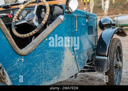 Tableau de bord d'une austin 7 à toit ouvert d'avant-guerre. Banque D'Images